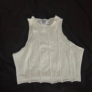 Princess Polly White Textured Crop Top